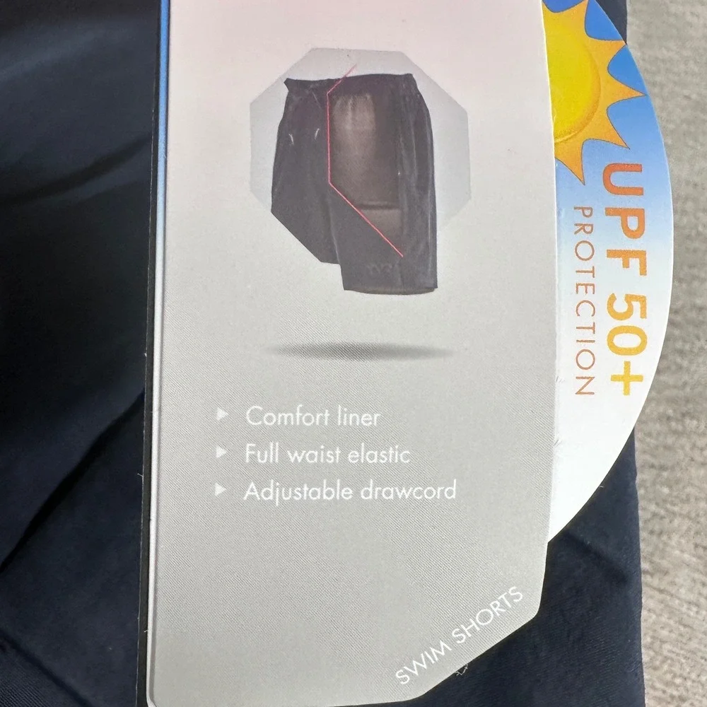 TYR‎ Mens Deck-X Swim Short Navy Blue UPF 50+ Size S